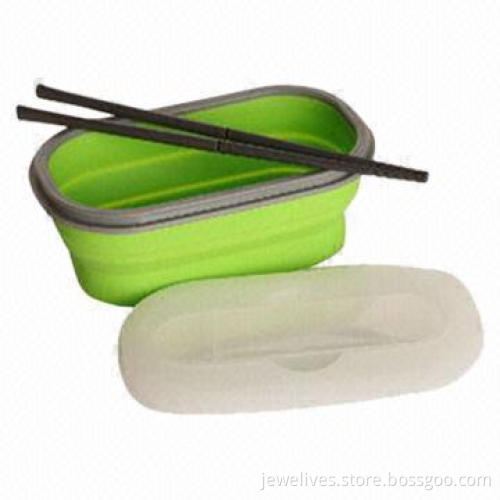 Convenient Food-grade Collapsible Silicone Lunch Box, Promotional Items